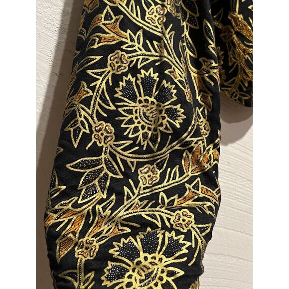 Vintage Passports of Pier 1 Imports jacket Beaded Large Women’s Cropped Floral - Picture 3 of 12